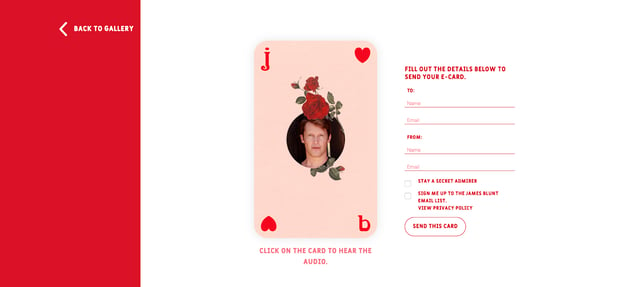 James Blunt Once Upon a Valentine Form Submission