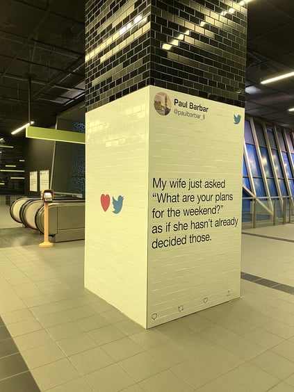 #LoveTwitter Campaign Vinyl Wrap in Seattle Subway